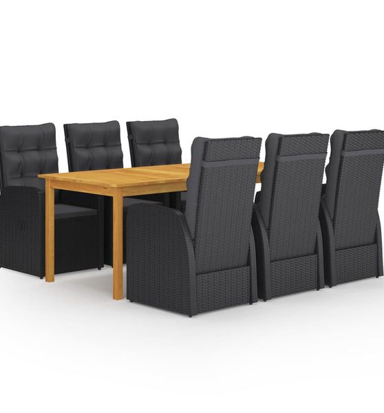 7-tlg. Garten-Essgruppe Schwarz