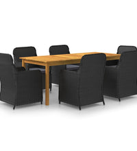 7-tlg. Garten-Essgruppe Schwarz