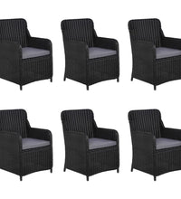 7-tlg. Garten-Essgruppe Schwarz
