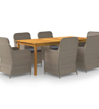 7-tlg. Garten-Essgruppe Braun