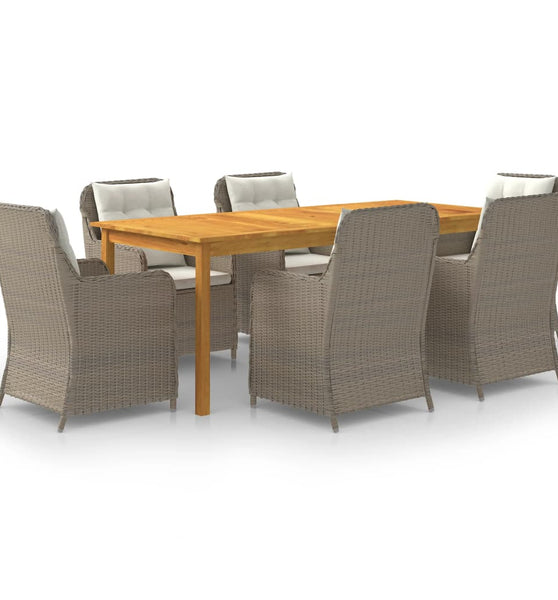 7-tlg. Garten-Essgruppe Braun