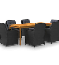 7-tlg. Garten-Essgruppe Schwarz