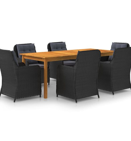 7-tlg. Garten-Essgruppe Schwarz