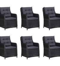 7-tlg. Garten-Essgruppe Schwarz