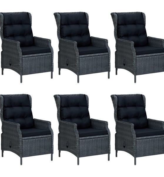 7-tlg. Garten-Essgruppe Dunkelgrau