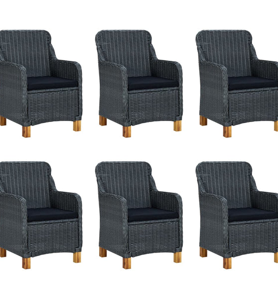 7-tlg. Garten-Essgruppe Dunkelgrau