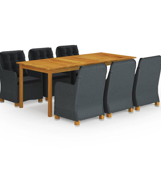 7-tlg. Garten-Essgruppe Dunkelgrau