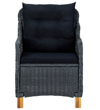 7-tlg. Garten-Essgruppe Dunkelgrau