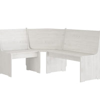 Eckbank REINE 151 cm Weiß Massivholz Kiefer