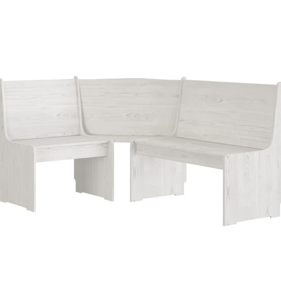Eckbank REINE 151 cm Weiß Massivholz Kiefer
