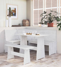 Eckbank REINE 151 cm Weiß Massivholz Kiefer
