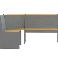 Eckbank REINE 151 cm Honigbraun und Grau Massivholz Kiefer