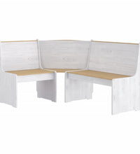 Eckbank REINE 151 cm Honigbraun und Weiß Massivholz Kiefer