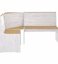 Eckbank REINE 151 cm Honigbraun und Weiß Massivholz Kiefer