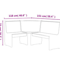 Eckbank REINE 151 cm Honigbraun und Weiß Massivholz Kiefer