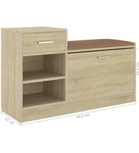 Schuhbank Sonoma-Eiche 94,5x31x57 cm Holzwerkstoff