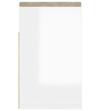 Schuhbank mit Kissen Hochglanz-Weiß 104x30x49 cm Holzwerkstoff