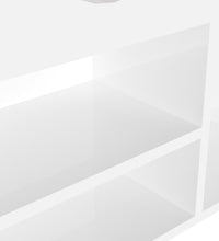 Schuhbank mit Kissen Hochglanz-Weiß 104x30x49 cm Holzwerkstoff