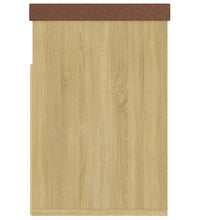 Schuhbank mit Kissen Sonoma-Eiche 80x30x47 cm Holzwerkstoff