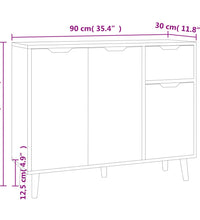 Sideboard Hochglanz-Weiß 90x30x72 cm Holzwerkstoff
