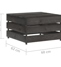 4-tlg. Garten-Lounge-Set mit Kissen Grau Imprägniertes Holz