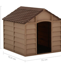 Hundehütte Braun 71x71,5x68 cm PP