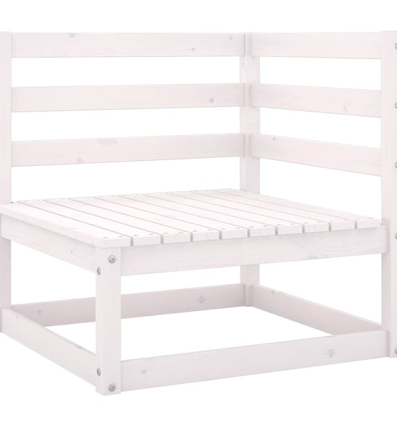 Garten-Ecksofa Weiß Massivholz Kiefer
