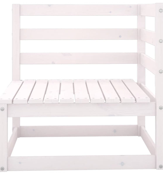 Garten-Ecksofa Weiß Massivholz Kiefer