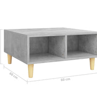 Couchtisch Betongrau 60x60x30 cm Holzwerkstoff