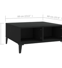 Couchtisch Schwarz 60x60x30 cm Holzwerkstoff