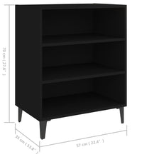 Sideboard Schwarz 57x35x70 cm Holzwerkstoff