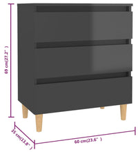 Sideboard Hochglanz-Grau 60x35x69 cm Holzwerkstoff