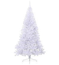 Künstlicher Halb-Weihnachtsbaum mit Ständer Weiß 240 cm PVC