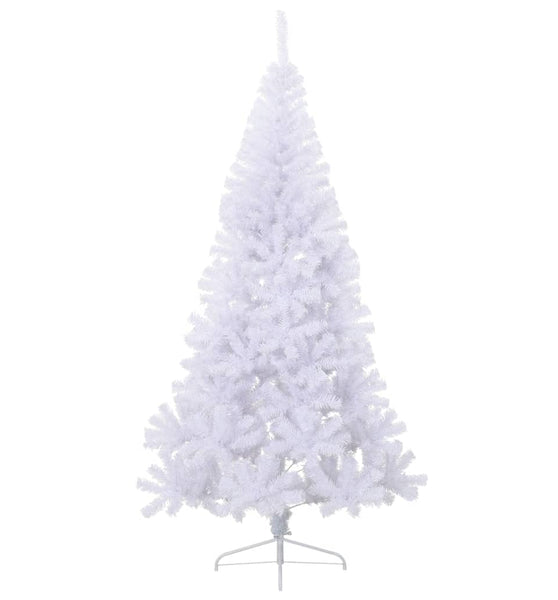 Künstlicher Halb-Weihnachtsbaum mit Ständer Weiß 240 cm PVC