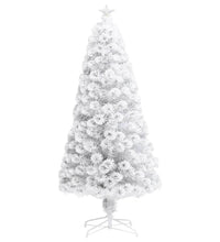 Künstlicher Weihnachtsbaum mit Beleuchtung Weiß 120cm Glasfaser