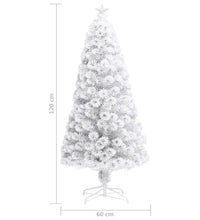 Künstlicher Weihnachtsbaum mit Beleuchtung Weiß 120cm Glasfaser