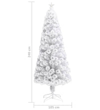 Künstlicher Weihnachtsbaum mit Beleuchtung Weiß 240cm Glasfaser