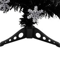 Weihnachtsbaum mit LED-Schneeflocken Schwarz 64 cm Fiberoptik