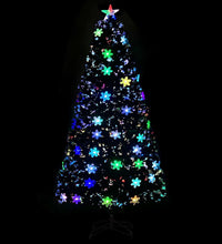 Weihnachtsbaum mit LED-Schneeflocken Schwarz 120 cm Fiberoptik