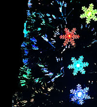 Weihnachtsbaum mit LED-Schneeflocken Schwarz 120 cm Fiberoptik