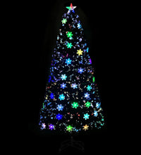 Weihnachtsbaum mit LED-Schneeflocken Schwarz 150 cm Fiberoptik