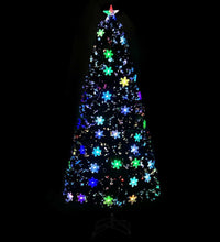 Weihnachtsbaum mit LED-Schneeflocken Schwarz 180 cm Fiberoptik