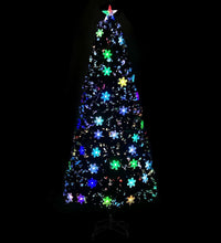 Weihnachtsbaum mit LED-Schneeflocken Schwarz 210 cm Fiberoptik