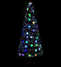 Weihnachtsbaum mit LED-Schneeflocken Schwarz 240 cm Fiberoptik