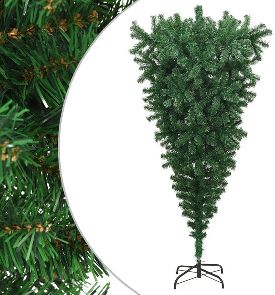 Künstlicher Weihnachtsbaum mit Ständer Umgekehrt Grün 210 cm