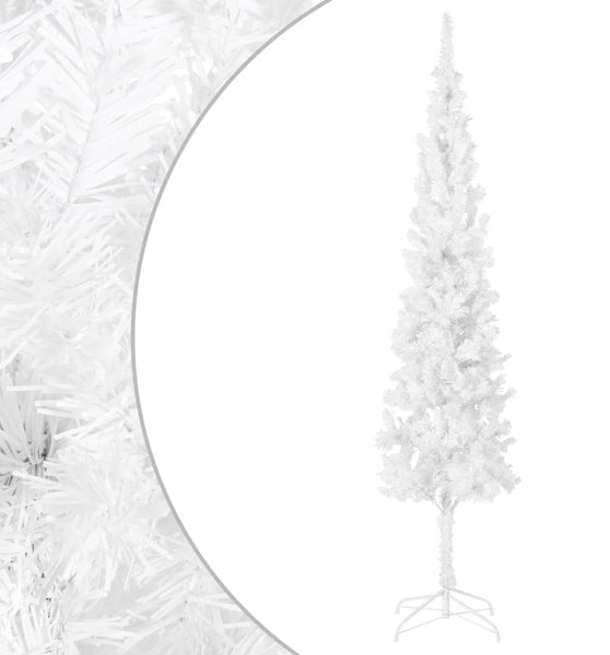 Schlanker Weihnachtsbaum Weiß 210 cm