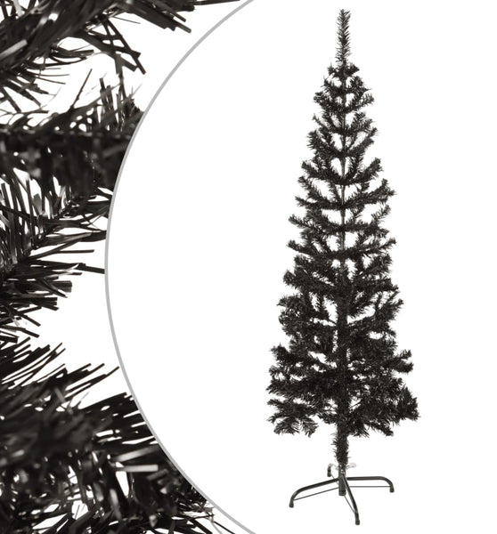 Schlanker Weihnachtsbaum Schwarz 150 cm