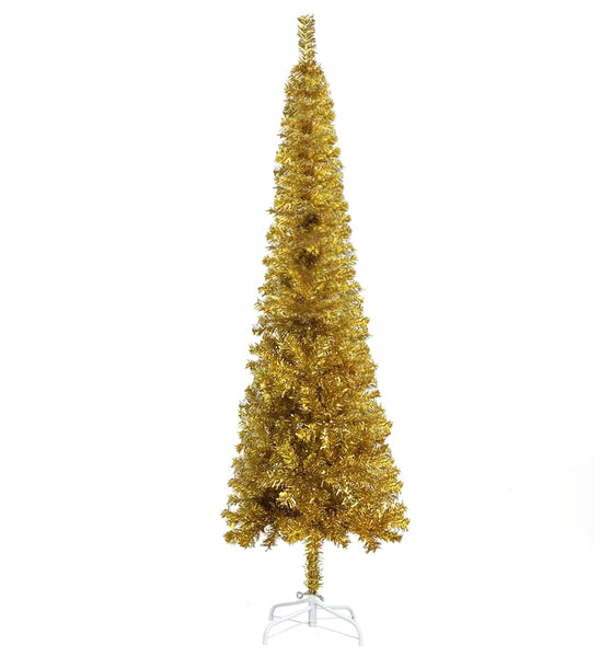 Schlanker Weihnachtsbaum Golden 210 cm