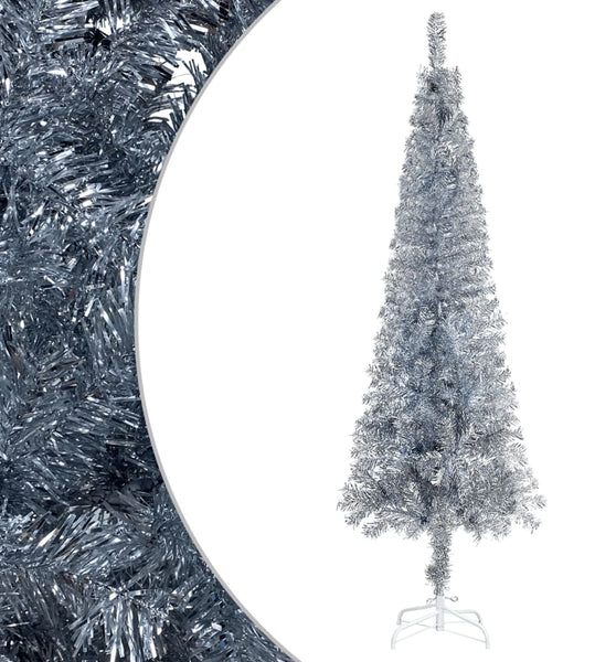 Schlanker Weihnachtsbaum Silbern 180 cm