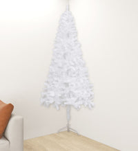 Künstlicher Eck-Weihnachtsbaum Weiß 210 cm PVC